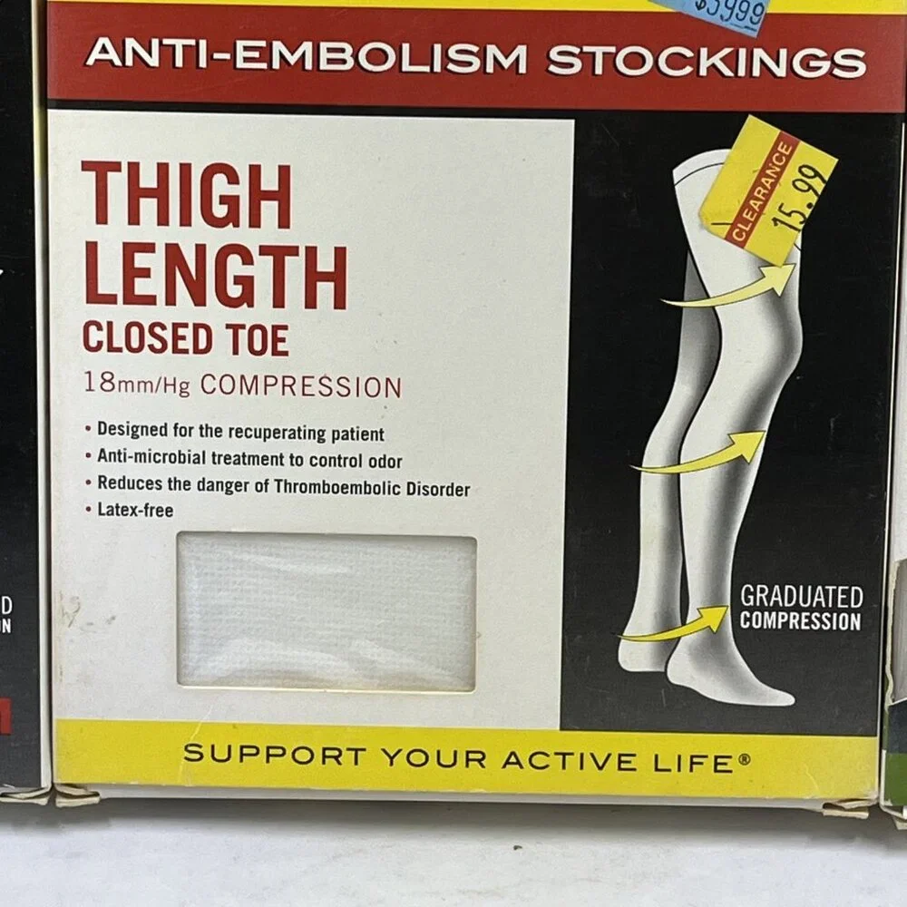 Futuro Anti-Embolism Stockings Unisex M Short White Thigh Length 541700 Lot Of 3